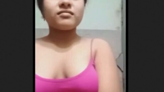 Cute Indian bhabi flaunts her natural boobs