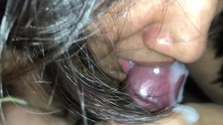 Marathi babe gives a sloppy blowjob until she swallows