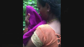 Tamil wife gets caught having sex in the jungle by her lover