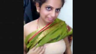 Indian wife gives blowjob to husband in bedroom