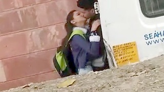College-aged Desi teens kiss passionately in a hot video