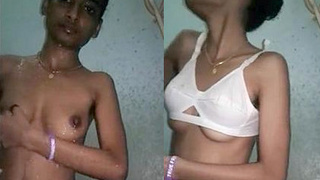 Indian college girl takes sexy selfies in the shower