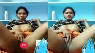 Exclusive video of a horny desi girl showing off her big boobs and rubbing her pussy