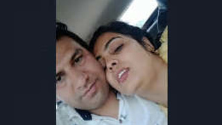 Pakistani couple enjoys playful sex in the car