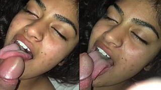 Arab girl gives a POV blowjob in a steamy video