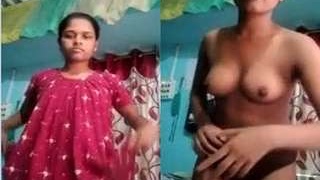 Exclusive video of a desi girl stripping naked for money