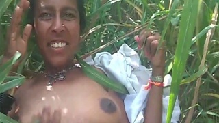 Desi Bhabi's secret jungle sex captured on MMS