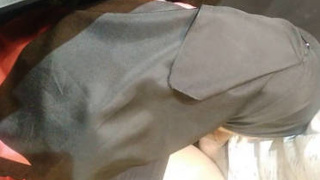 A Muslim girl in a hijab gives a blowjob in this video