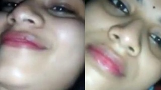 Friend of busty wife smiles in erotic video