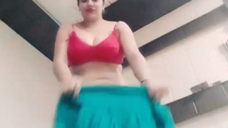 Sexy brunette babe flaunts her body in a solo video