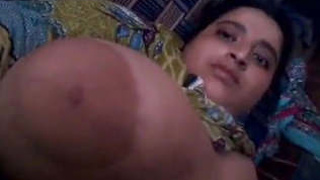 Aunty Tia's big boobs on full display