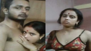 Newly married couple indulges in foreplay on camera