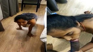Bangla village girl enjoys giving a blowjob to her rich master