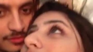 Desi aunty's big boobs get squeezed hard by lover