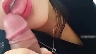 Korean babe sweeps up cum in this hot video