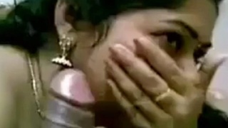 Shy wife gives a hot blowjob to her husband