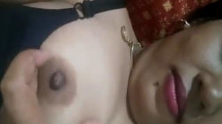 Bhabhi's naked boobs and pussy on selfie video