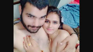 Cute Desi couple shares romantic moments in bed