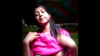 Chubby Indian babe shows off her big tits while masturbating