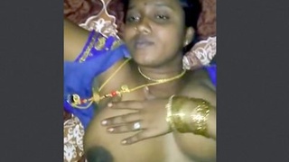 Married Tamil wife gives a blowjob at night on camera