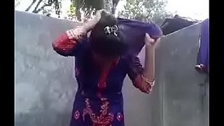 Indian girl strips naked in front of her partner in the bathroom without any embarrassment