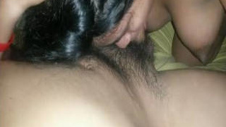 Naked babe enjoys giving oral pleasure