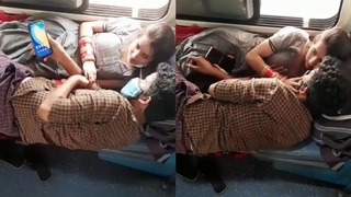 Desi couple's steamy train romance in a rural setting