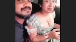 Desi couple has fun in the car with each other